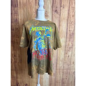 Metallica Bravado 2015 And Justice For All Tie Dye Tshirt Men's Size L